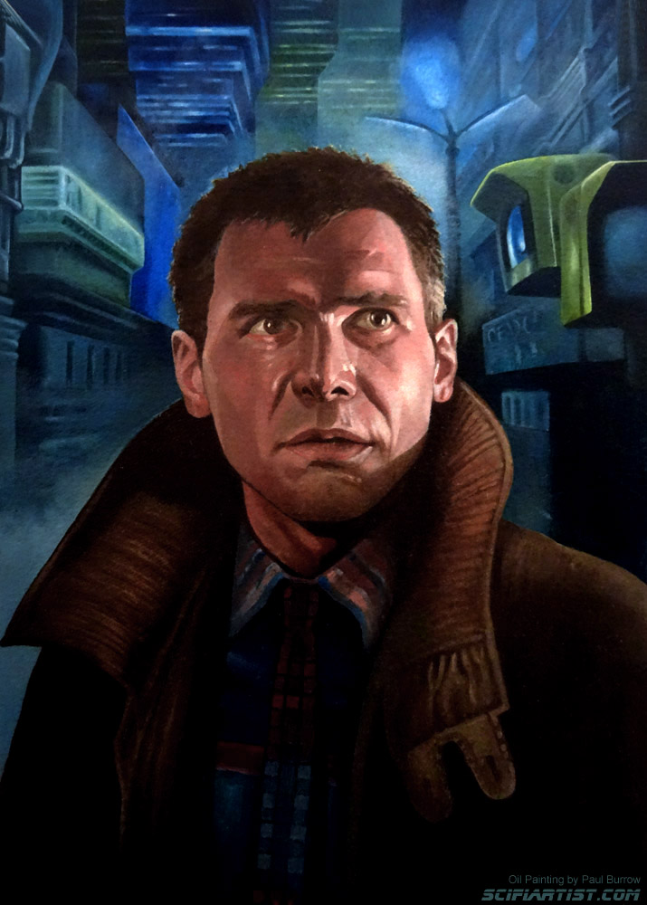 Deckard Blade Runner Oil Painting by Paul Burrow