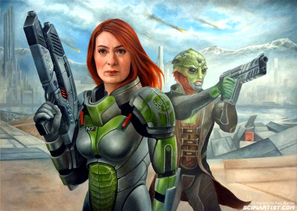 Felicia Day as Shepard oil painting by Paul Burrow