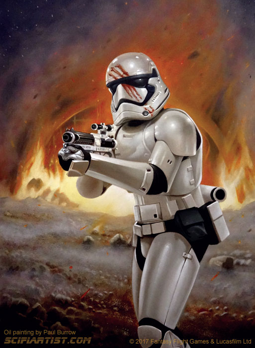 Finn - First Order Stormtrooper Oil Painting by Paul Burrow